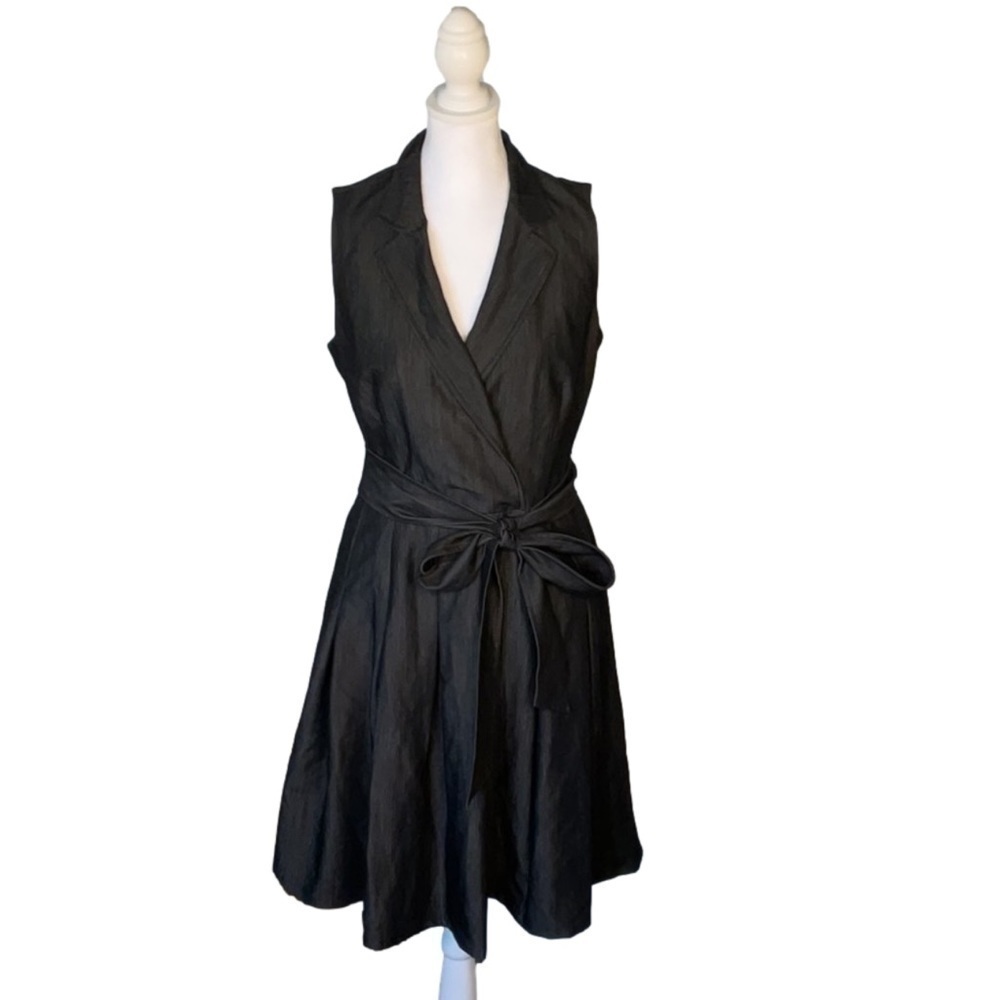 Anne Klein Sleeveless Tie Waist Midi Dress
